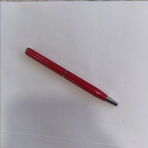 Coach Sleek Red Ballpoint Pen with Silver Accents. Authentic. New.